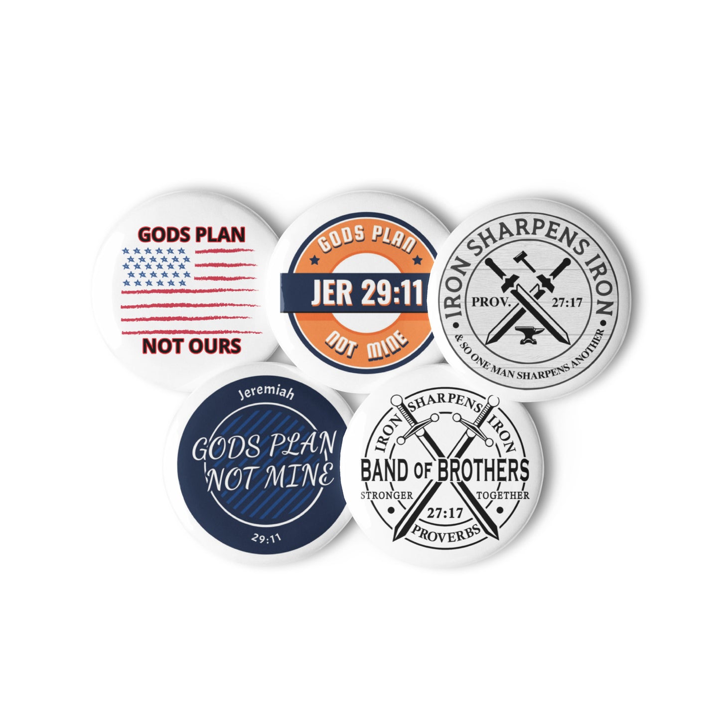 Set of pin buttons