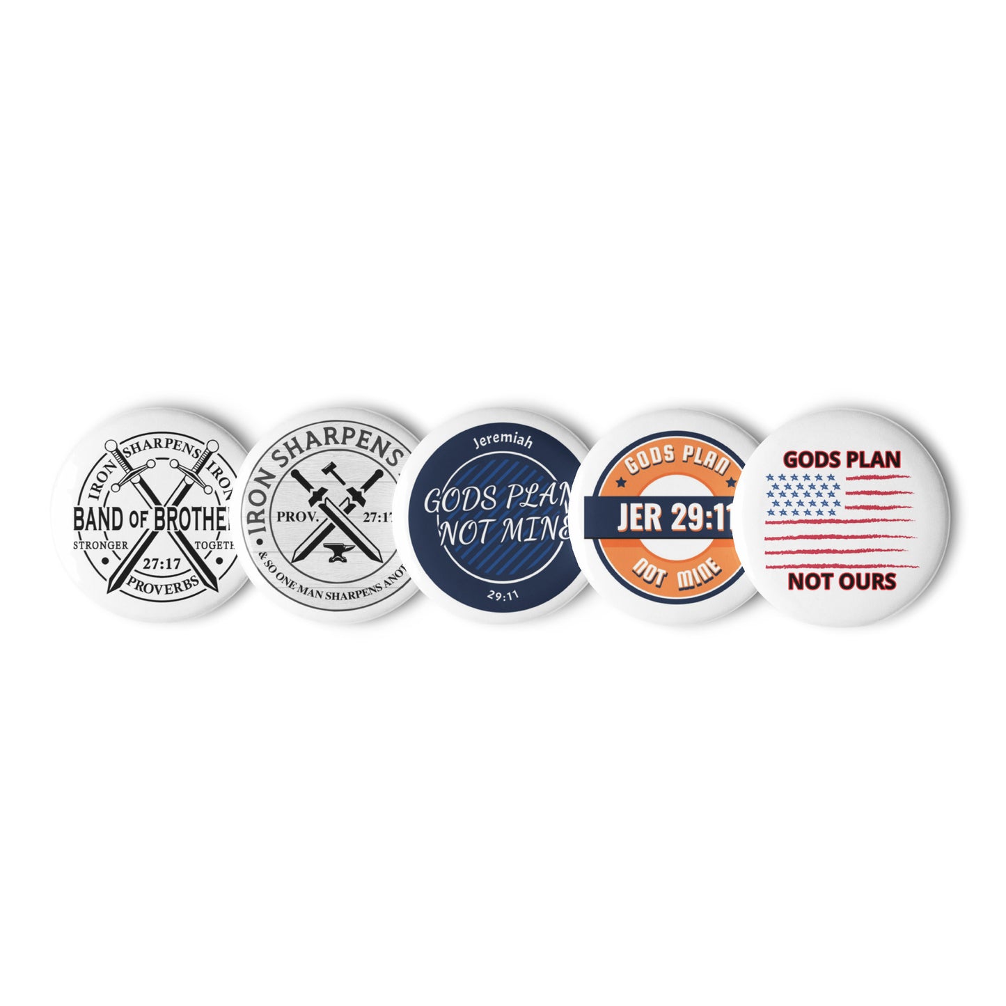 Set of pin buttons