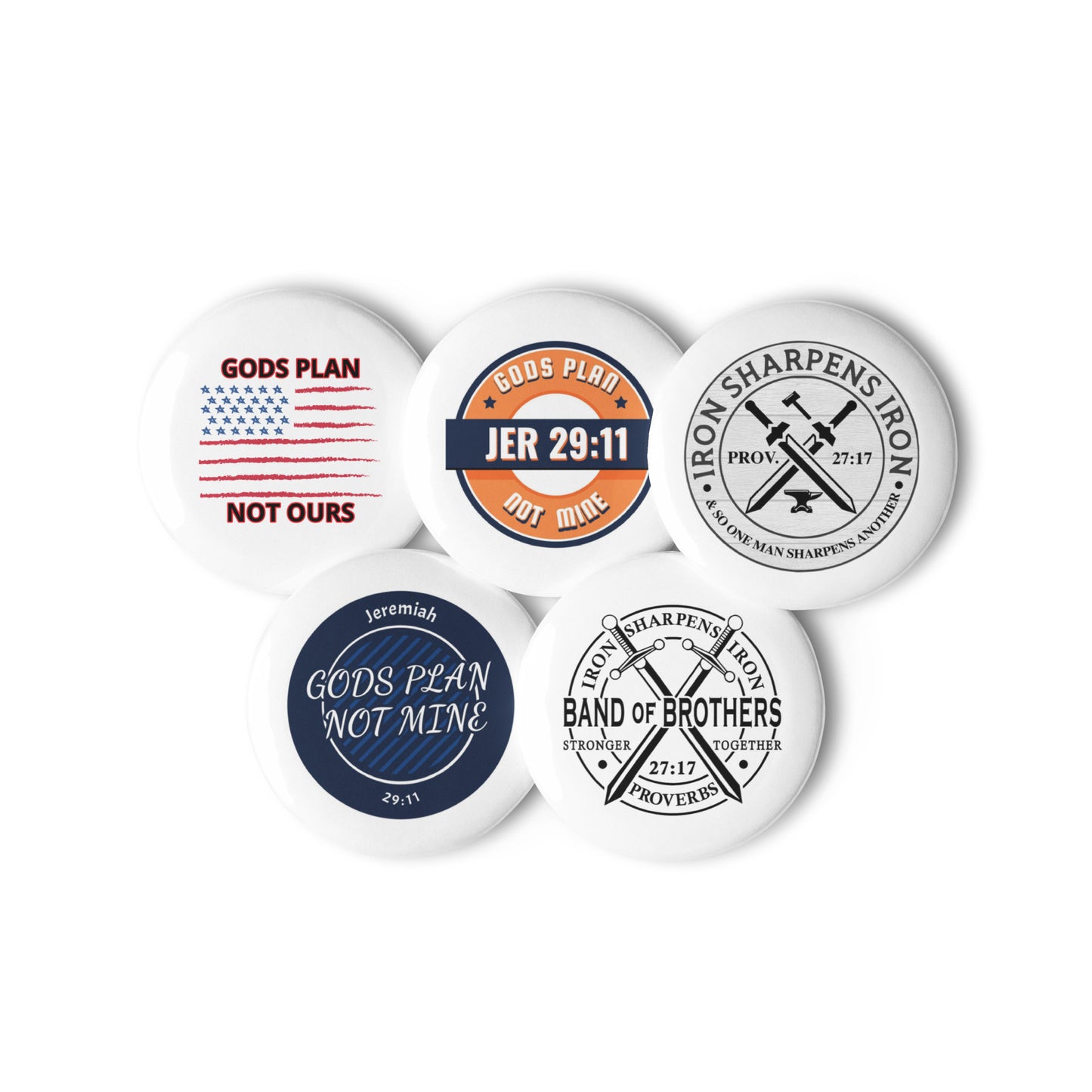 Set of pin buttons